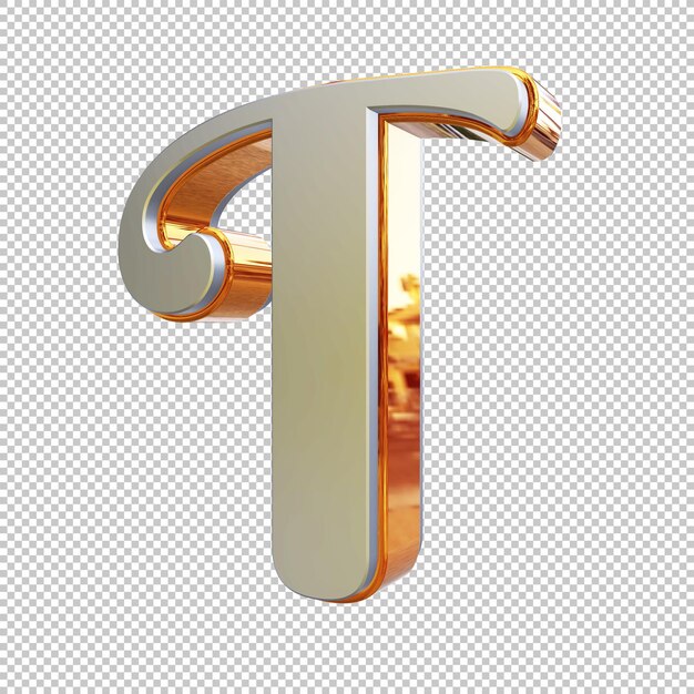 Render 3d de letra T