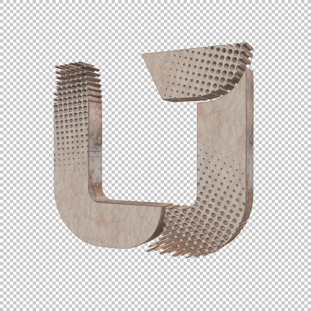 PSD render 3d de letra u