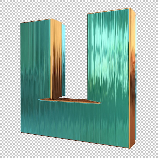 PSD render 3d de letra u