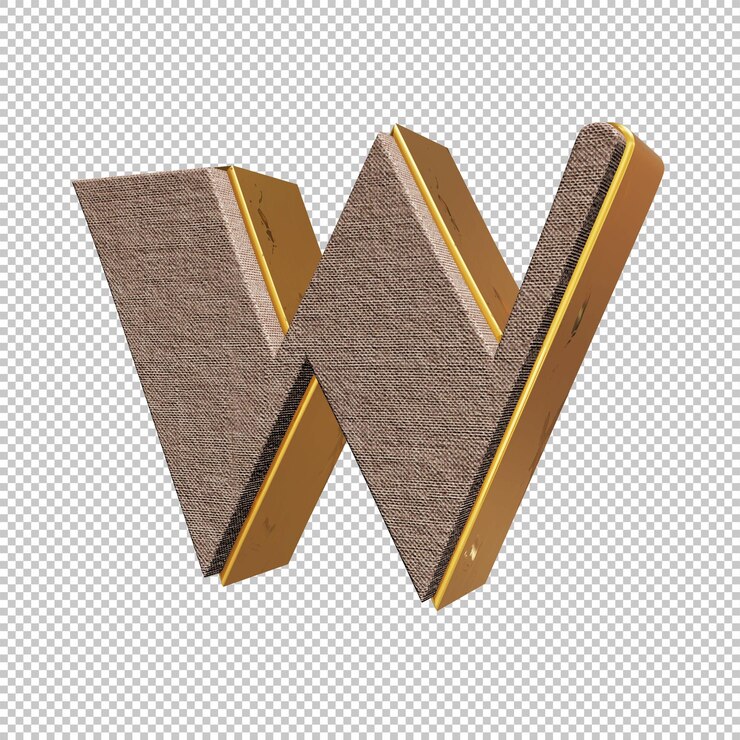PSD render 3d de letra w