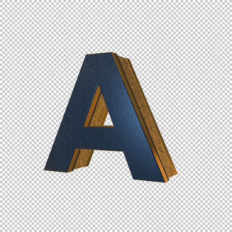PSD render 3d de letra a
