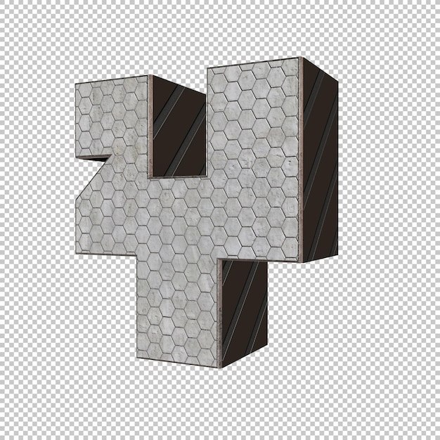 PSD render 3d de letra y