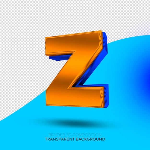 PSD render 3d letras alfabeto fundo transparente (en inglés)