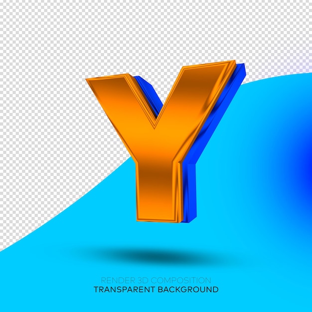 RENDER 3D Letras Alfabeto Fundo Transparente