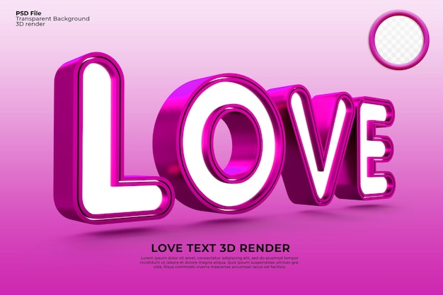 Render 3D de Letter Love para el día de San Valentín