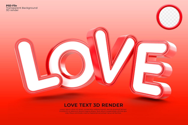 Render 3D de Letter Love para el día de San Valentín