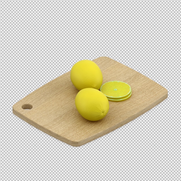 render 3d de limones