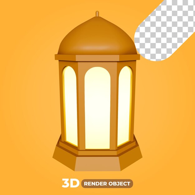 Render 3D de la linterna de Ramadán