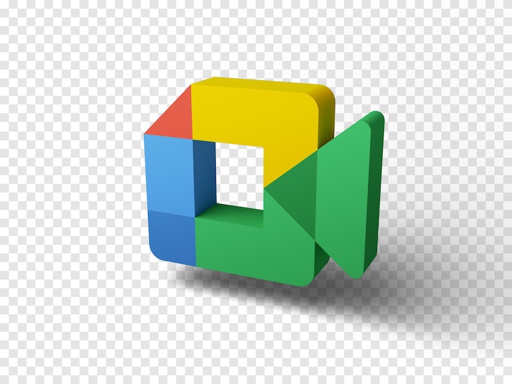 PSD render 3d del logotipo de google meet