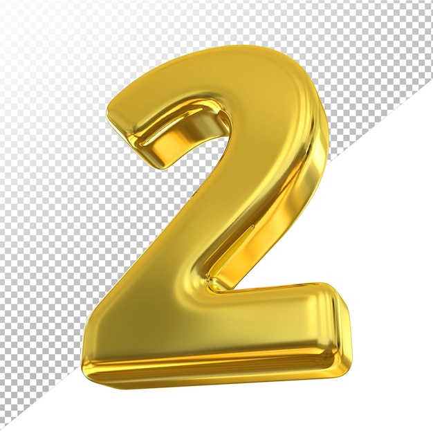 Render 3d de lujo dorado número 2