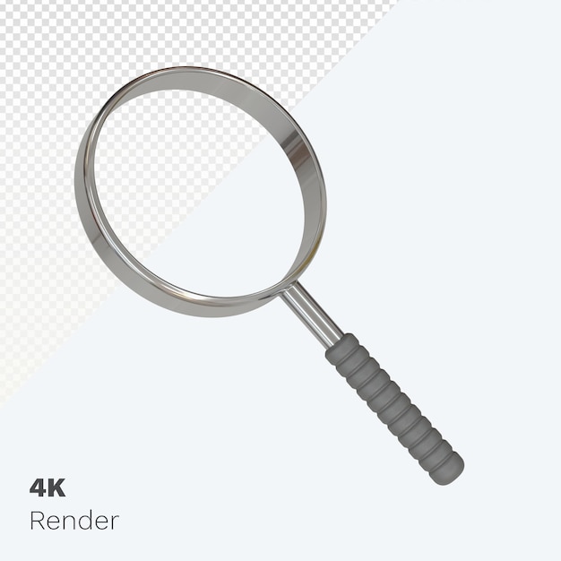 Render 3D de lupa para composición