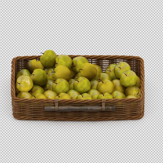 render 3d de manzanas