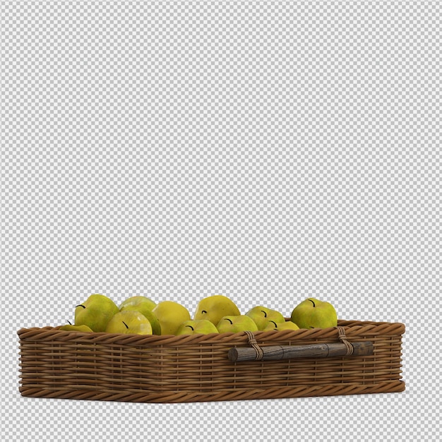 PSD render 3d de manzanas