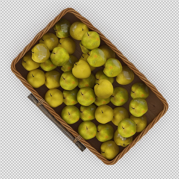 render 3d de manzanas