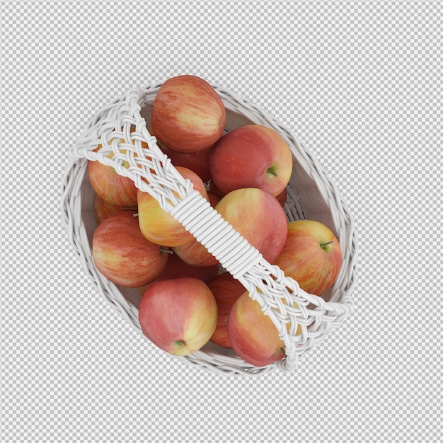 PSD render 3d de manzanas