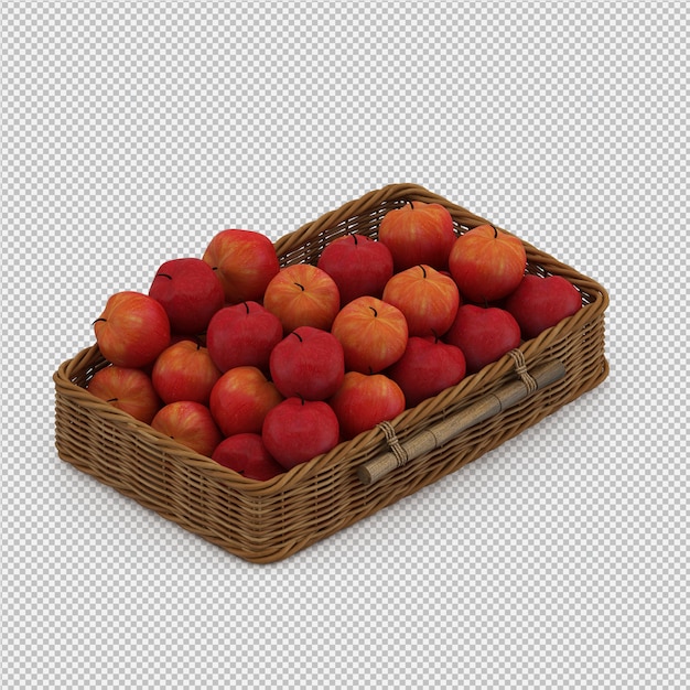 render 3d de manzanas