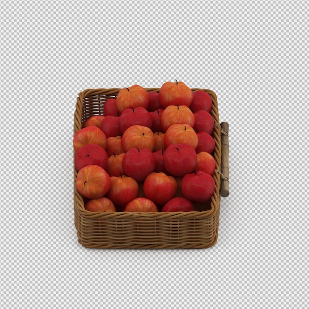 render 3d de manzanas