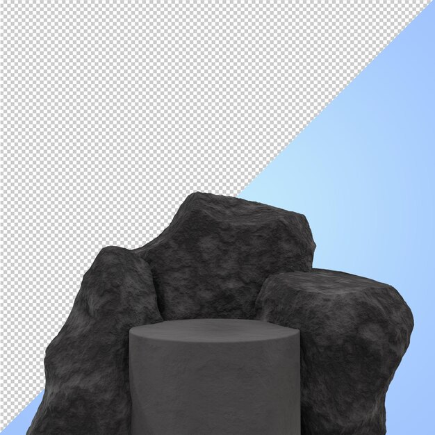 PSD render 3d de maqueta minimalista de podio de piedra para exhibición o exhibición de podio