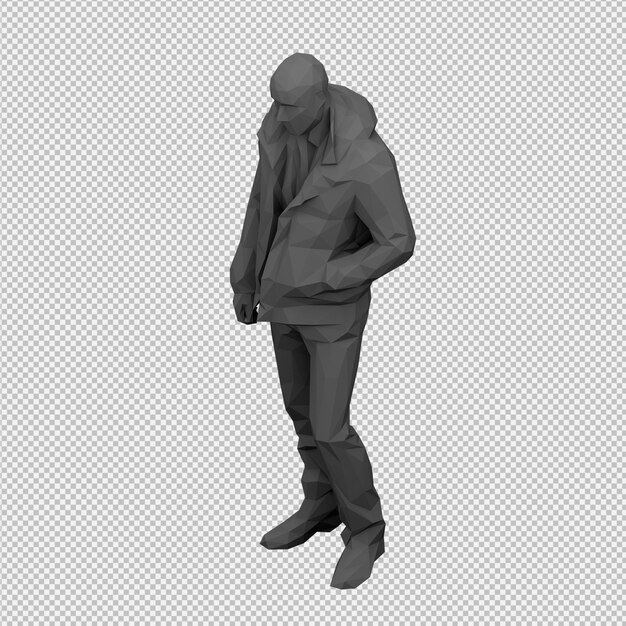 PSD render 3d masculino isométrico