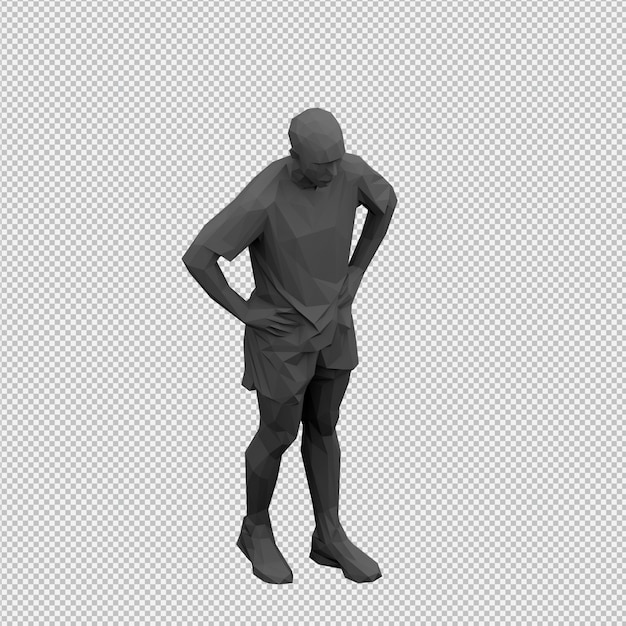 PSD render 3d masculino isométrico