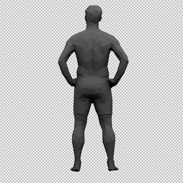 PSD render 3d masculino isométrico