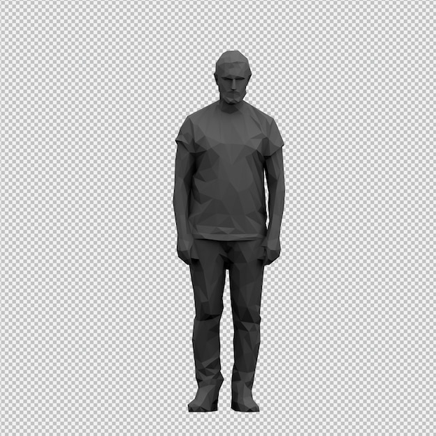 PSD render 3d masculino isométrico