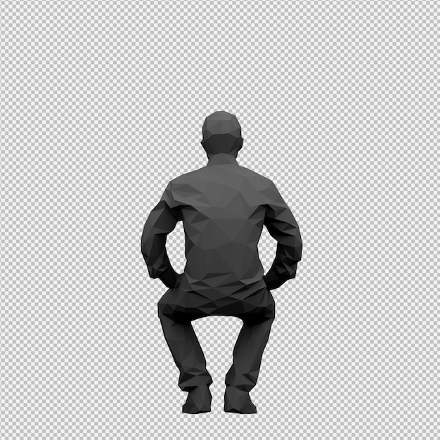 PSD render 3d masculino isométrico