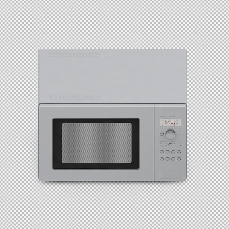 PSD render 3d microwave isometrik