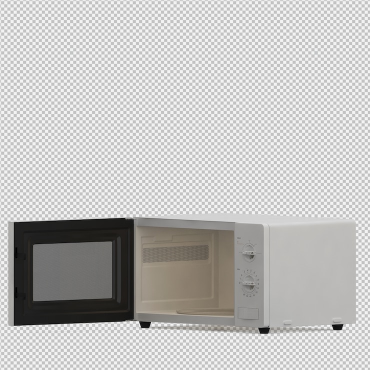 PSD render 3d microwave isometrik