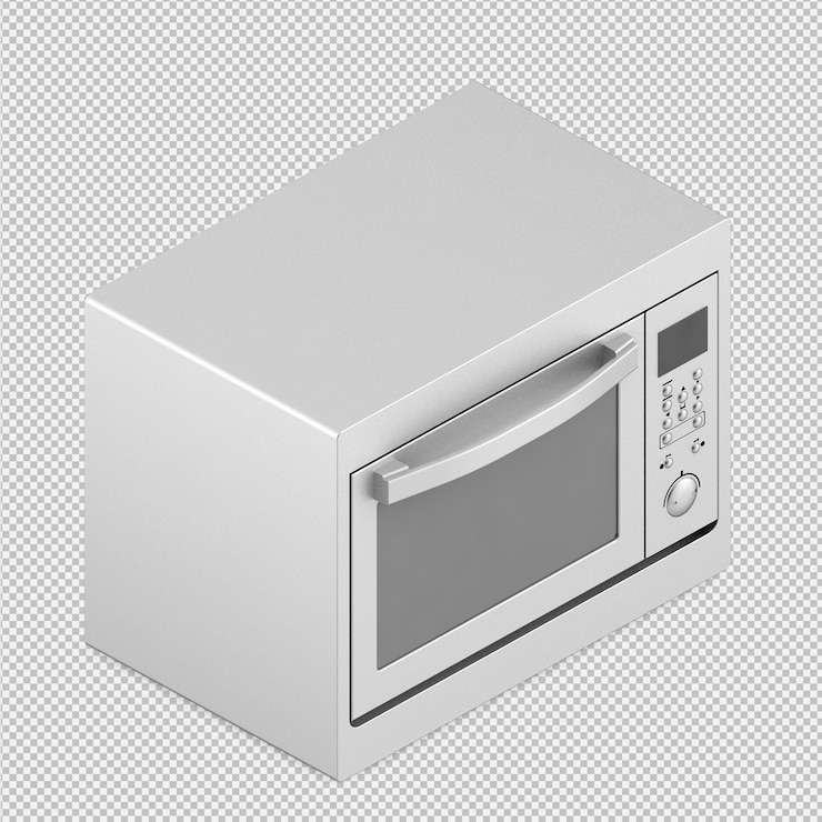 PSD render 3d microwave isometrik