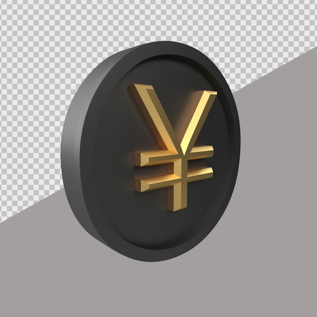 PSD render 3d moneda yen