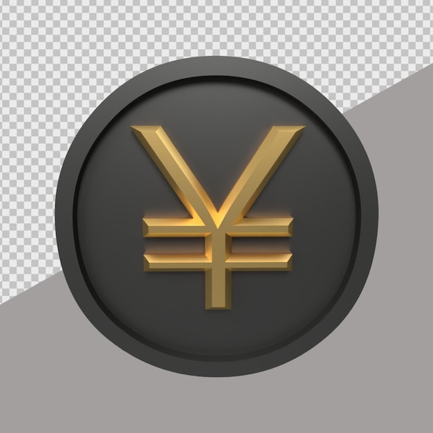 PSD render 3d moneda yen