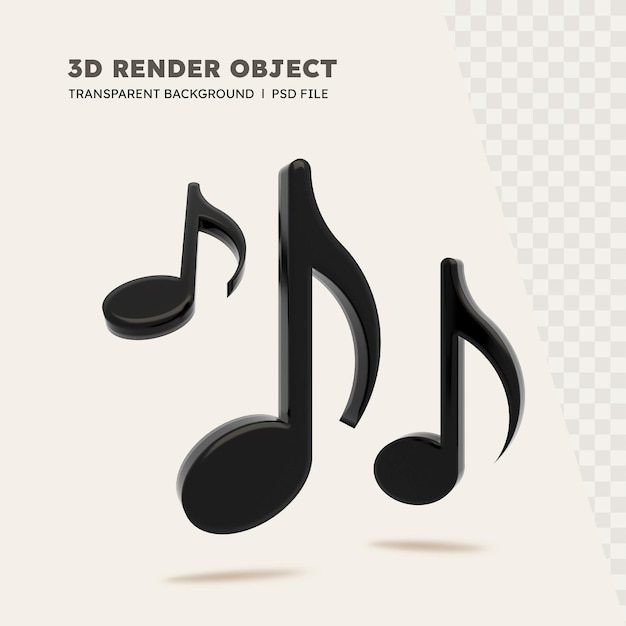 PSD render 3d de nota musical