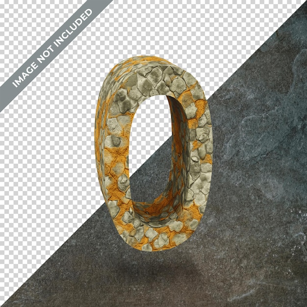 Render 3D del número 0 con fondo aislado