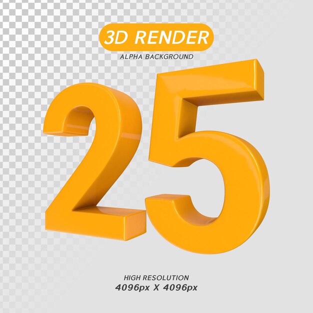 render 3d número 25