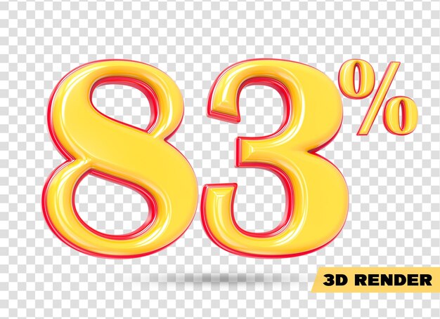 render 3d número amarillo