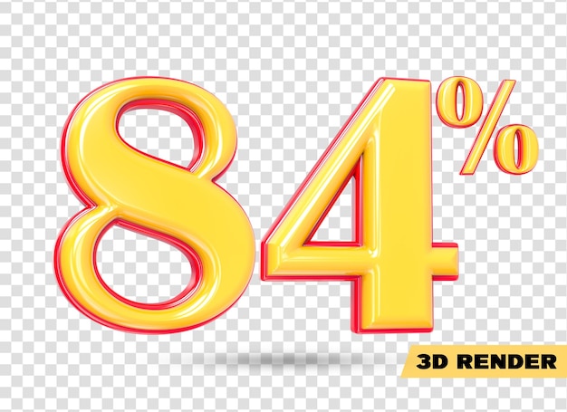 render 3d número amarillo