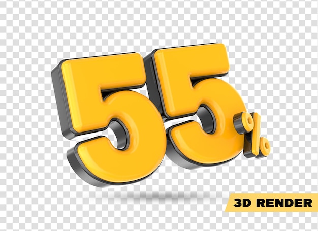 render 3d número amarillo