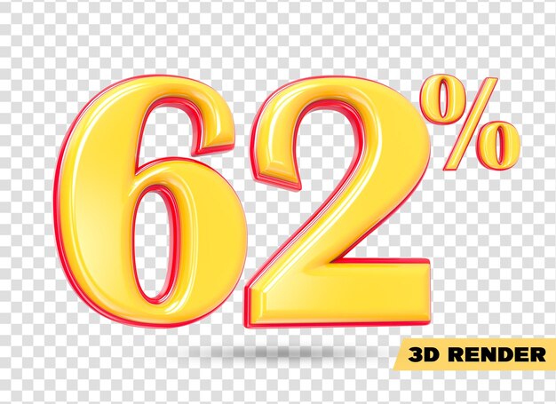 render 3d número amarillo