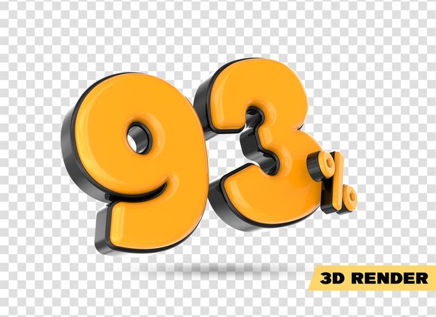 render 3d número amarillo