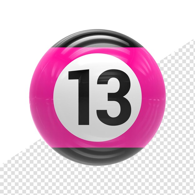 render 3d de número de bola