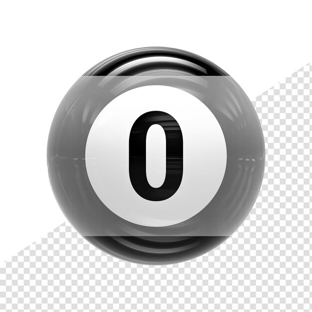 render 3d de número de bola