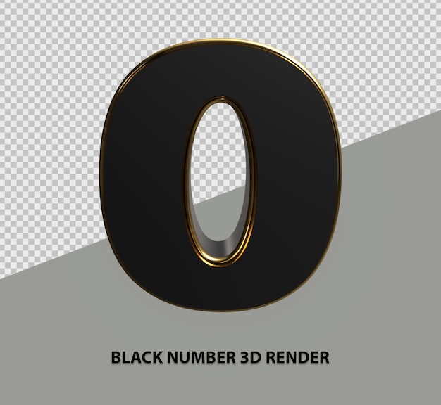 Render 3D número negro