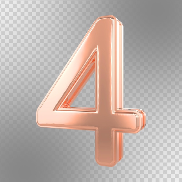render 3d número oro