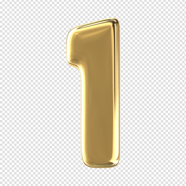 render 3d número oro