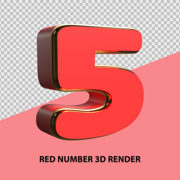 render 3d número rojo