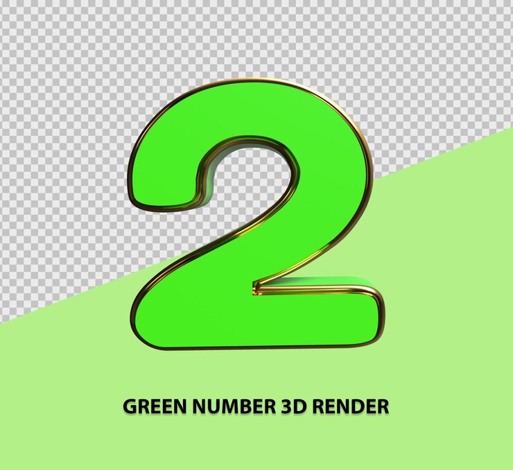 PSD render 3d número verde