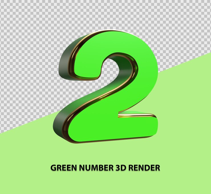 PSD render 3d número verde