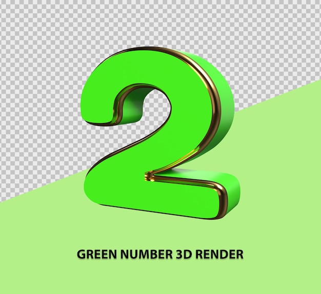 Render 3d número verde