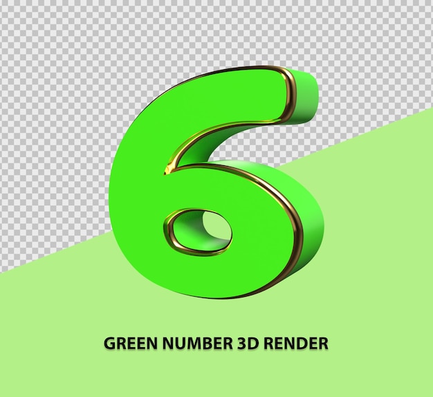 Render 3d número verde